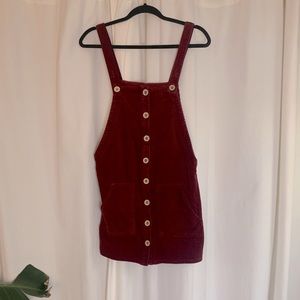 Overall dress corduroy cranberry color from forever 21 size M